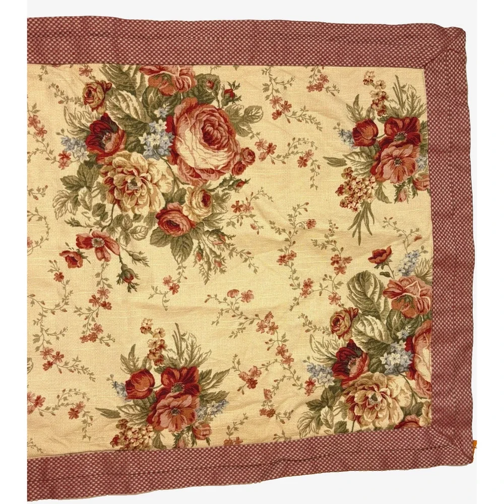 Waverly Norfolk Rose Sonata Harbor House 1 King Sham Red Floral Gingham Check